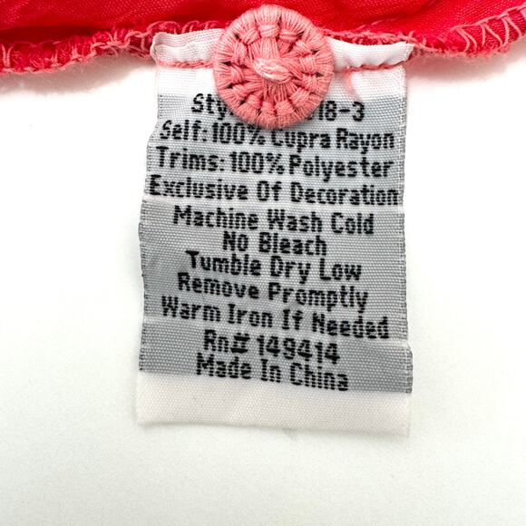 Johnny Was Mikones Embroidered Tunic Top Short Sleeve in Red/Coral Boho S - Picture 10 of 10